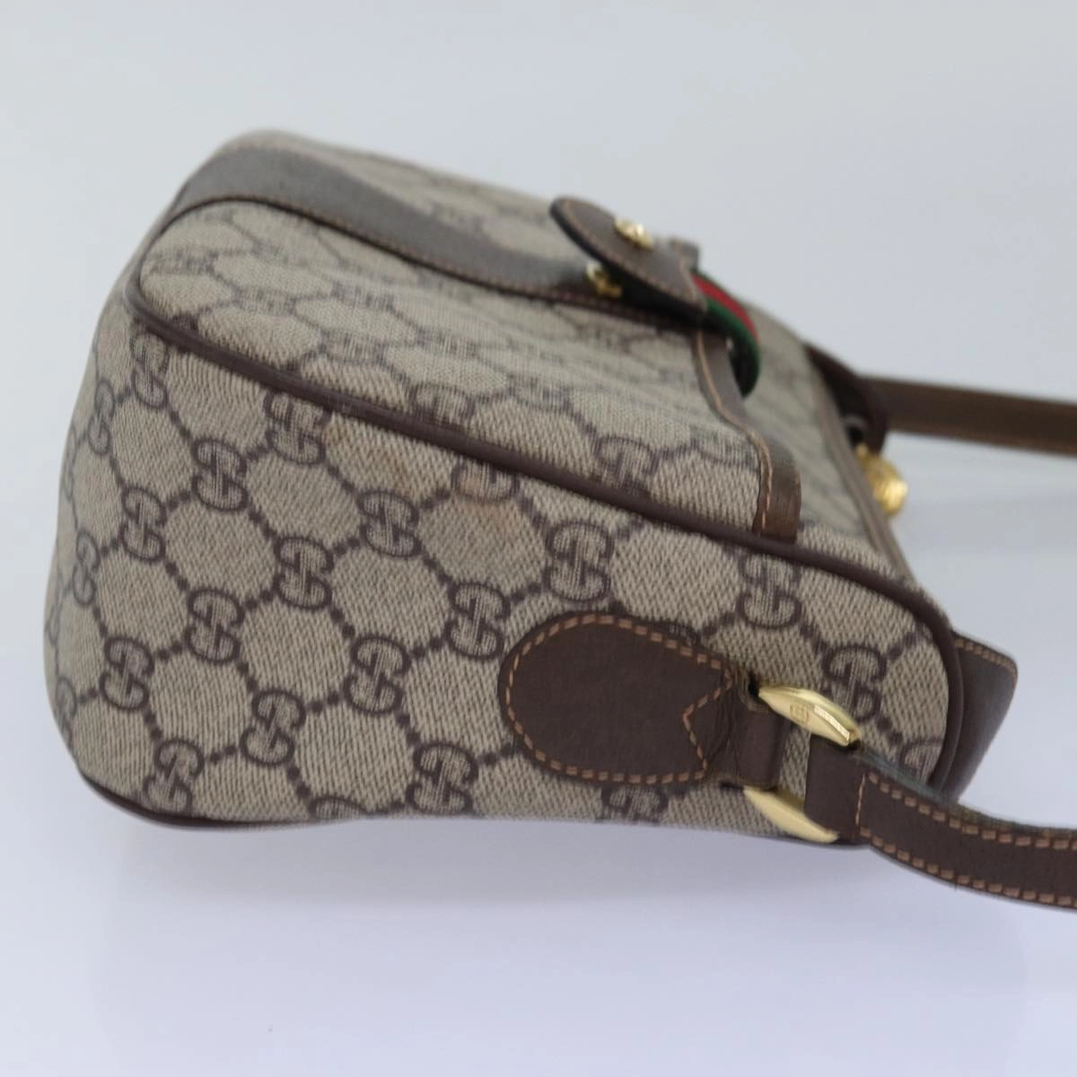 GUCCI GG Supreme Web Sherry Line Shoulder Bag Beige Red 001 123  12792
