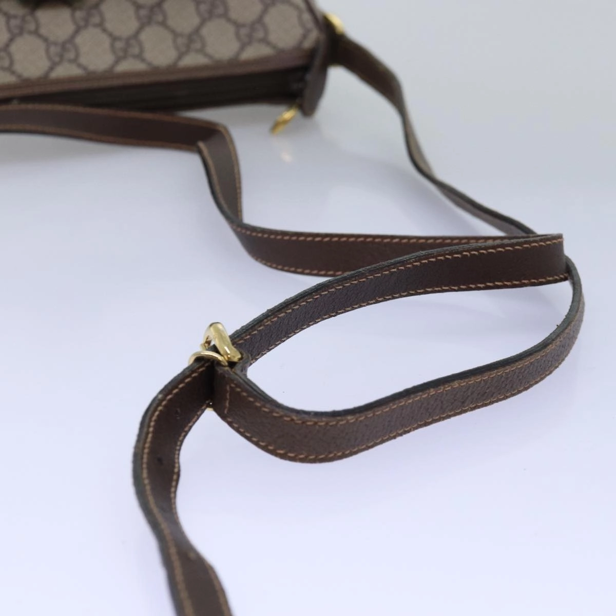 GUCCI GG Supreme Web Sherry Line Shoulder Bag Beige Red 001 123  12792