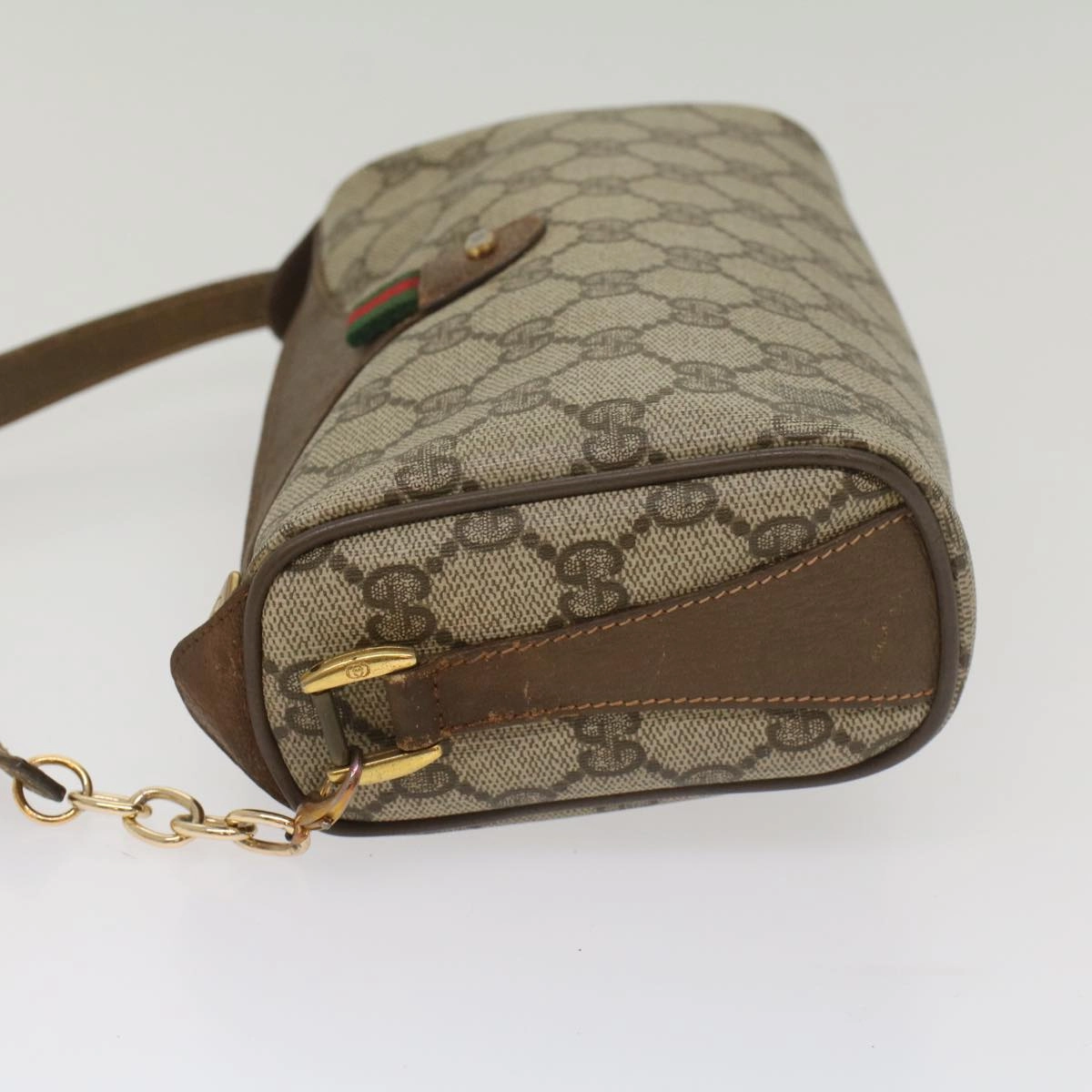 GUCCI GG Supreme Web Sherry Line Shoulder Bag Beige Red 89 02 018  bs9008