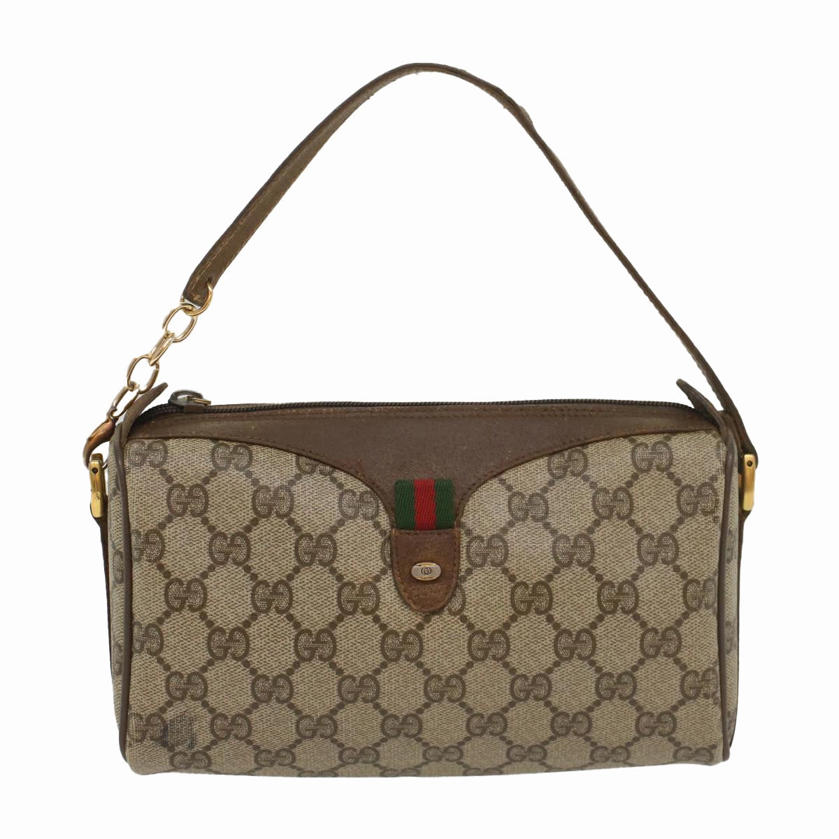 GUCCI GG Supreme Web Sherry Line Shoulder Bag Beige Red 89 02 018  bs9008