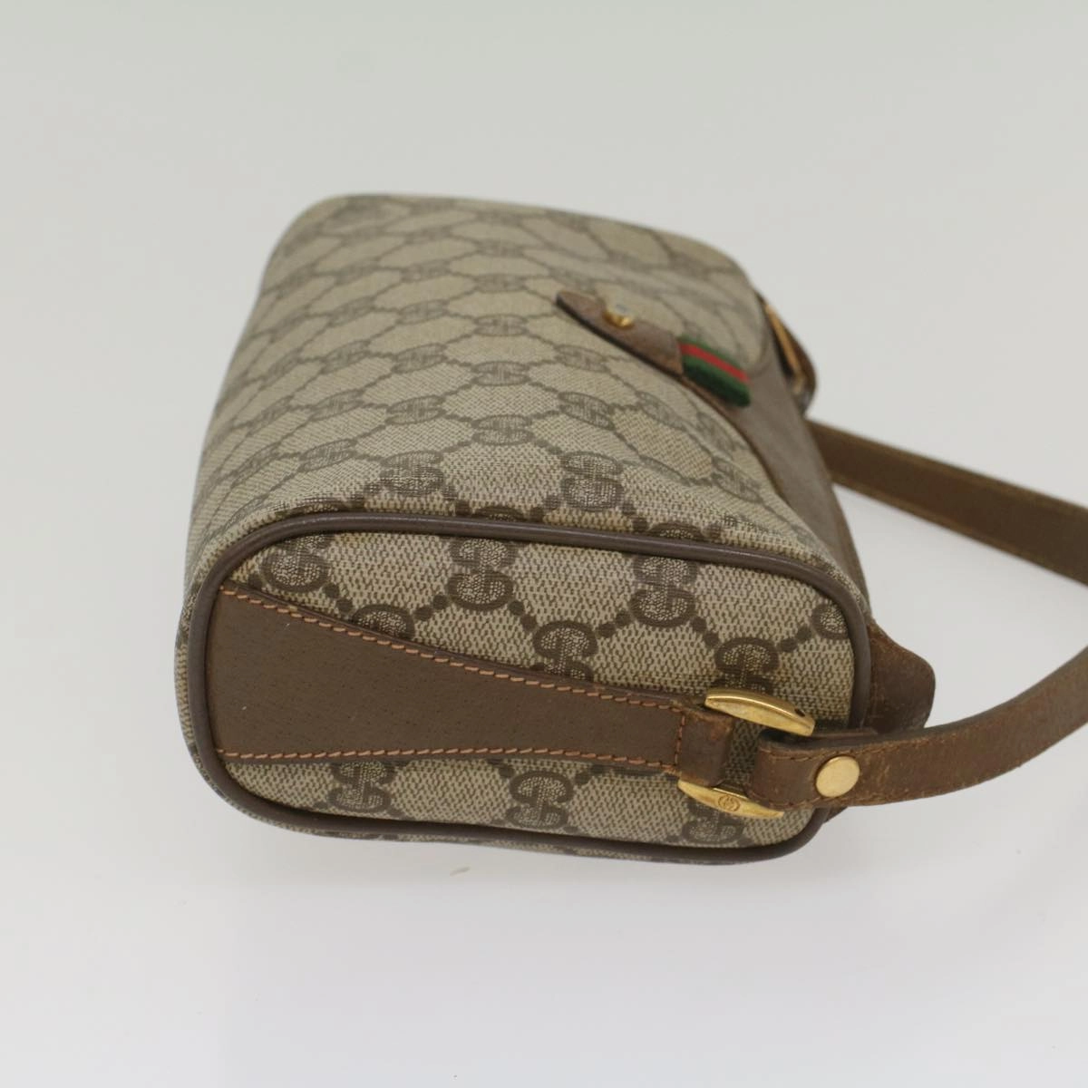 GUCCI GG Supreme Web Sherry Line Shoulder Bag Beige Red 89 02 018  bs9008