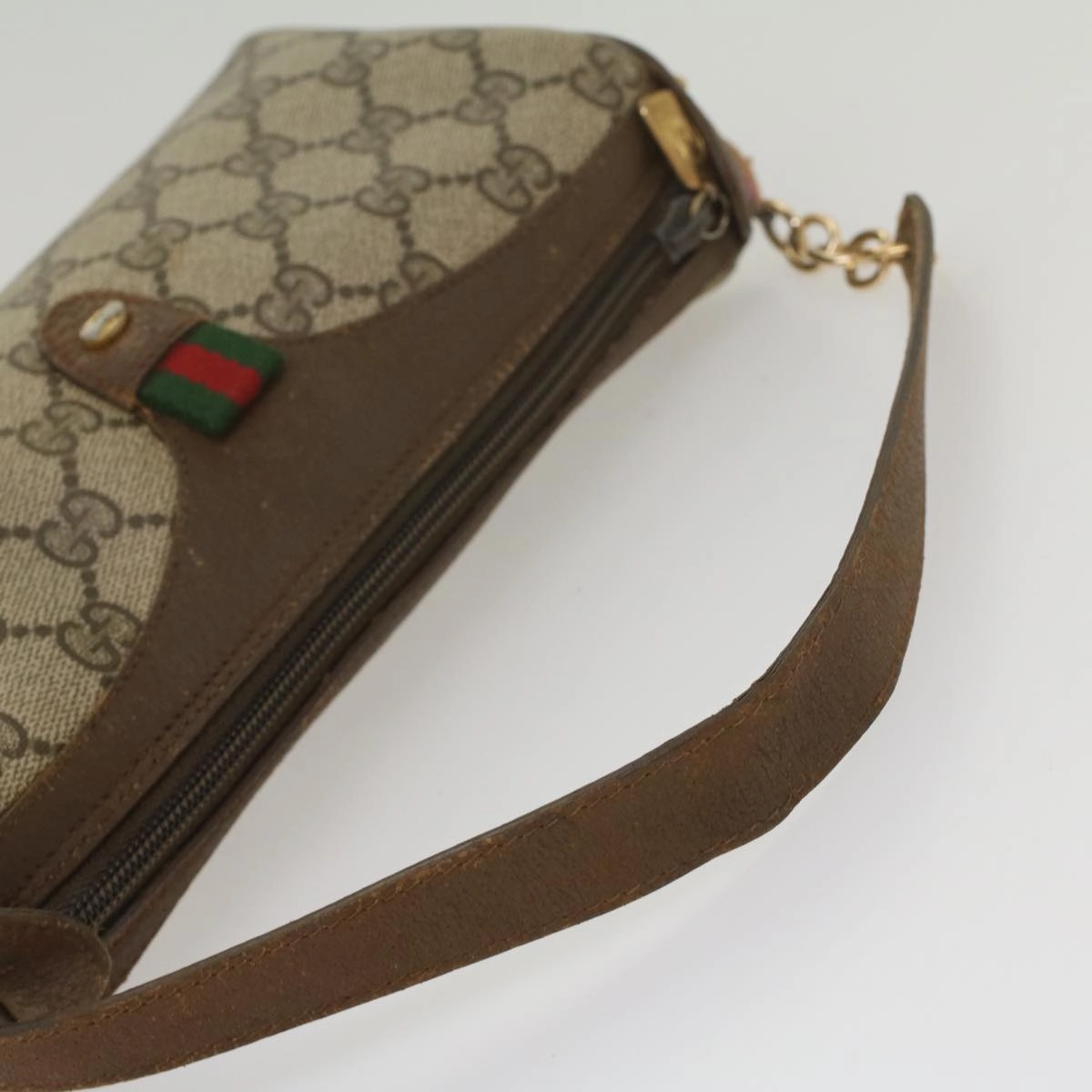 GUCCI GG Supreme Web Sherry Line Shoulder Bag Beige Red 89 02 018  bs9008
