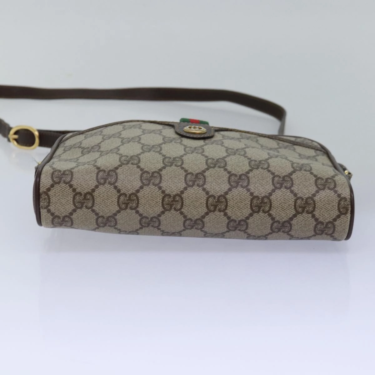 GUCCI GG Supreme Web Sherry Line Shoulder Bag PVC Beige 116 02 089  ep4437