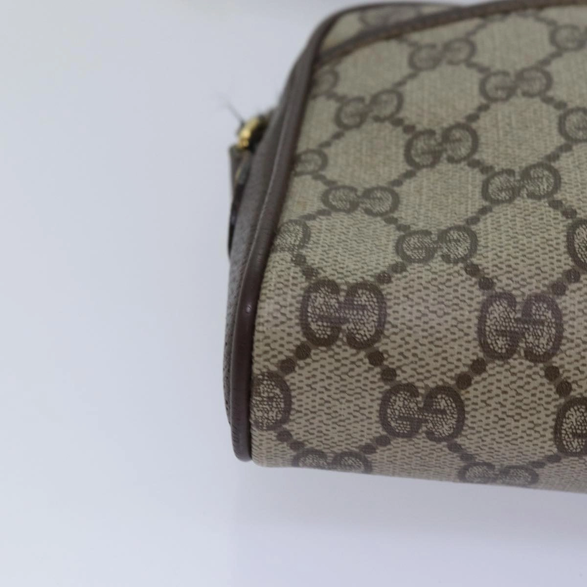 GUCCI GG Supreme Web Sherry Line Shoulder Bag PVC Beige 116 02 089  ep4437
