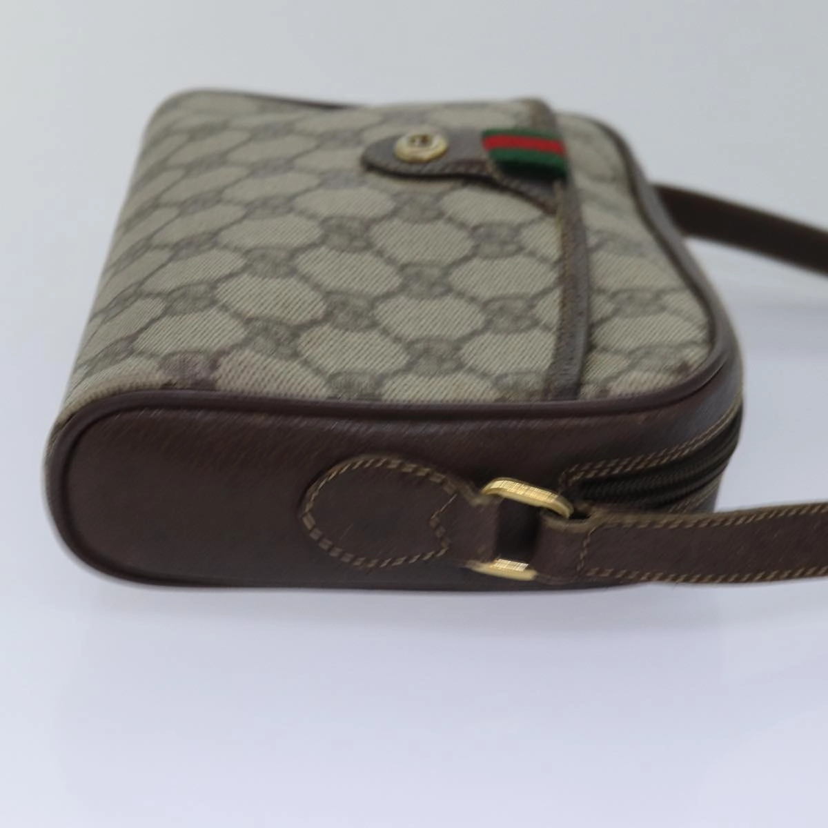 GUCCI GG Supreme Web Sherry Line Shoulder Bag PVC Beige 116 02 089  ep4437