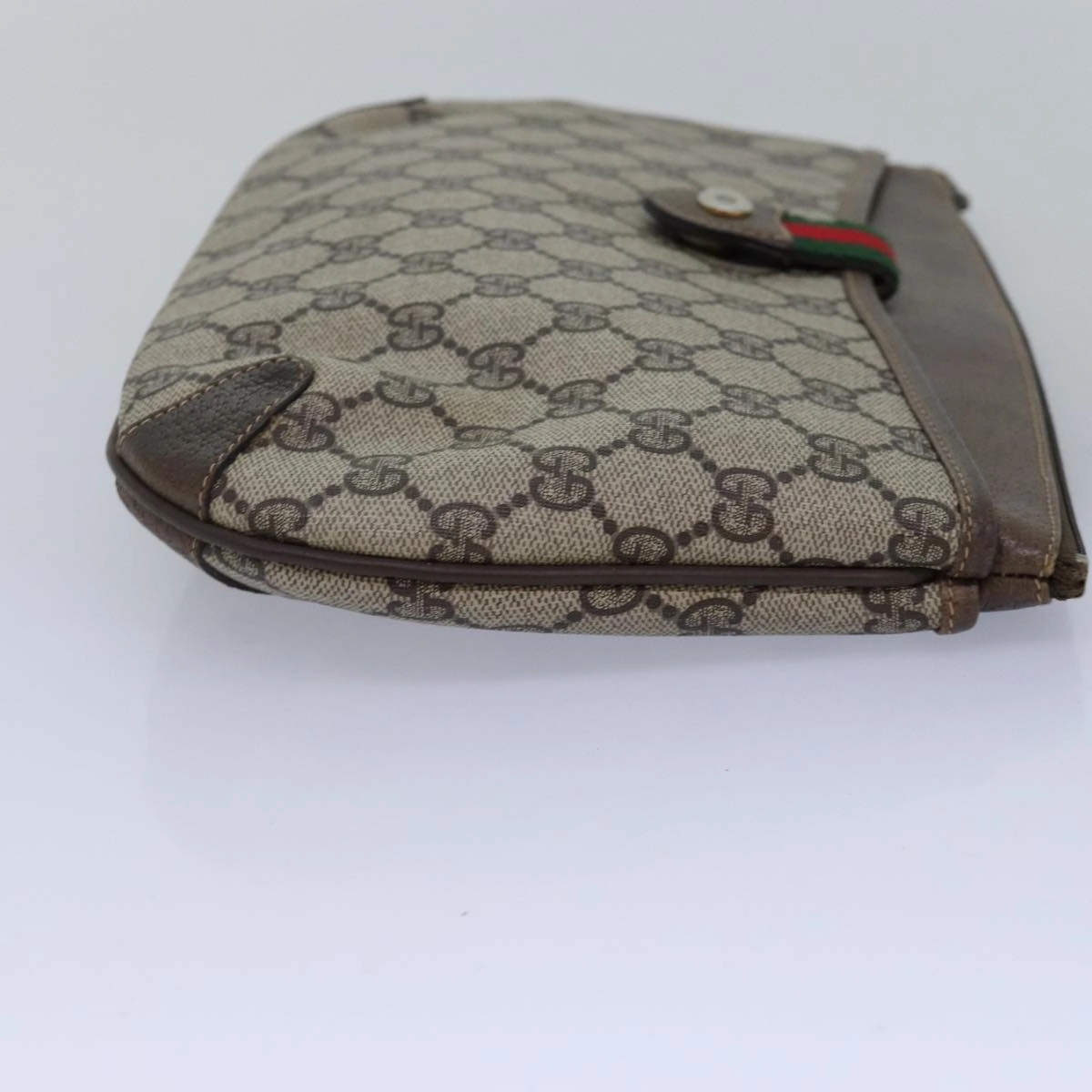 GUCCI GG Supreme Web Sherry Line Shoulder Bag PVC Beige 39 02 026  th4958