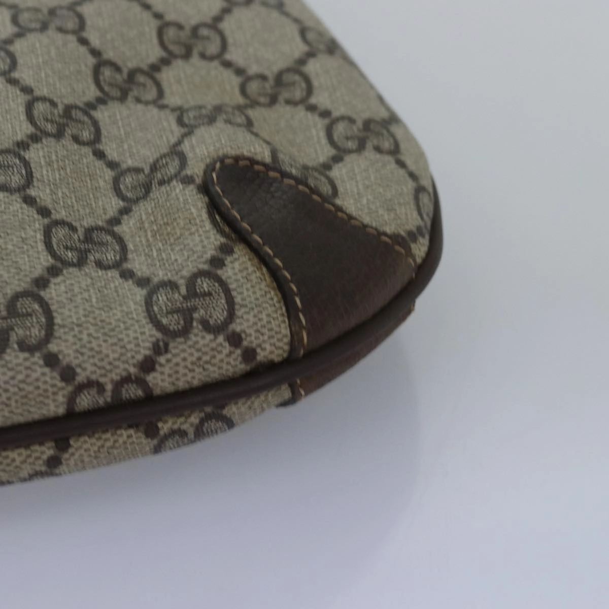 GUCCI GG Supreme Web Sherry Line Shoulder Bag PVC Beige 39 02 026  th4958