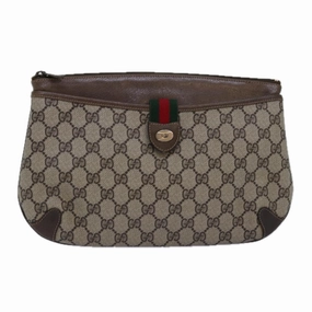 GUCCI GG Supreme Web Sherry Line Shoulder Bag PVC Beige 39 02 026  th4958