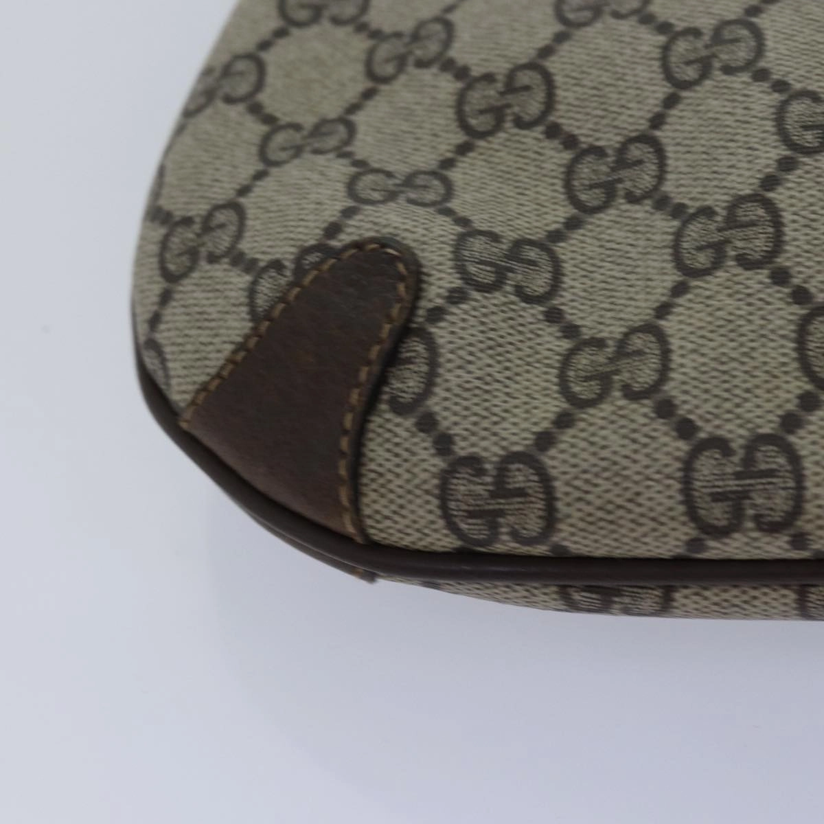 GUCCI GG Supreme Web Sherry Line Shoulder Bag PVC Beige 39 02 026  th4958