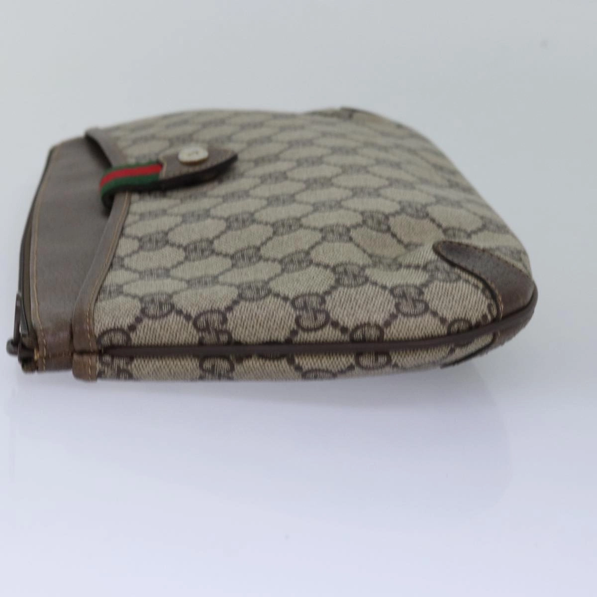 GUCCI GG Supreme Web Sherry Line Shoulder Bag PVC Beige 39 02 026  th4958
