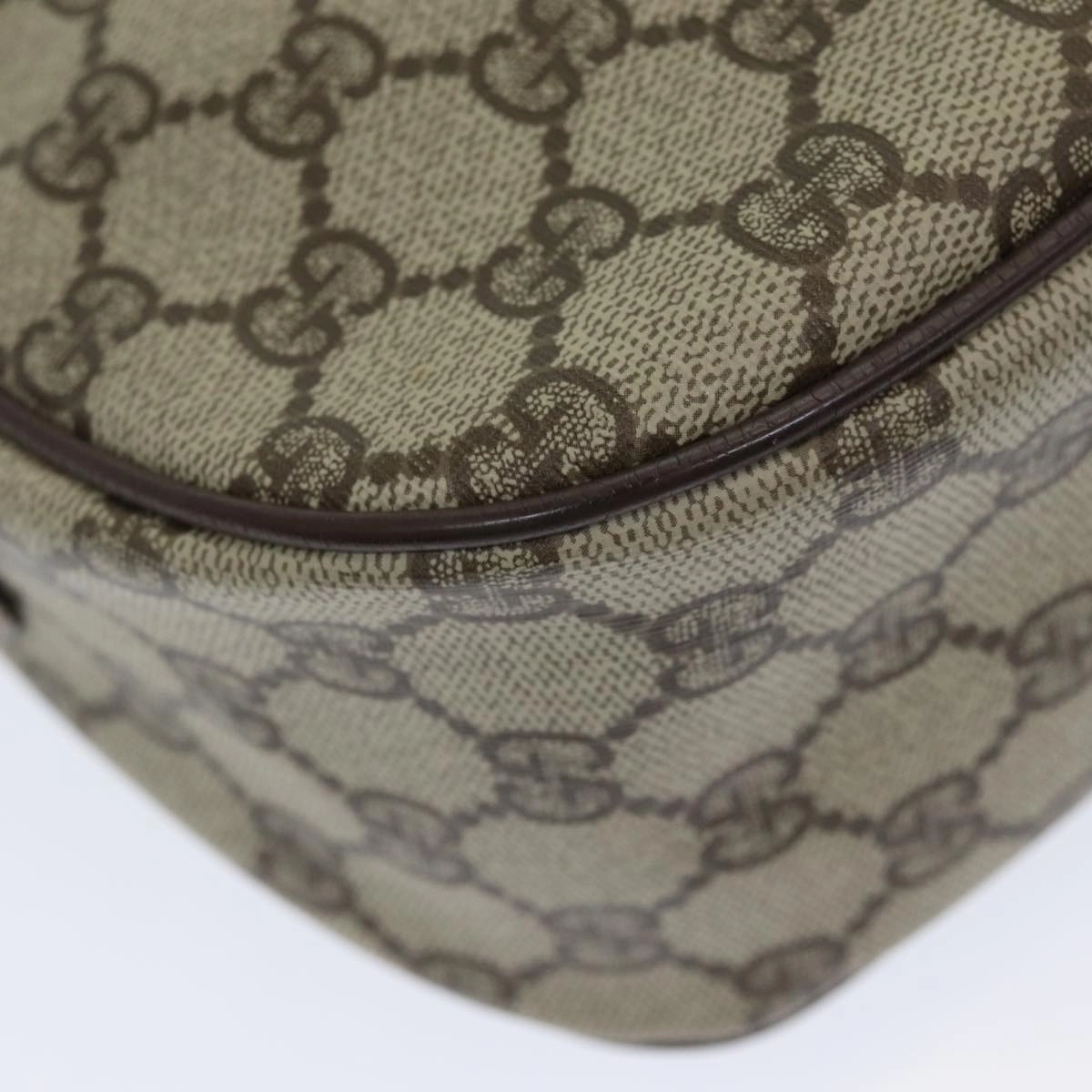GUCCI GG Supreme Web Sherry Line Shoulder Bag PVC Beige 89 02 032  14049