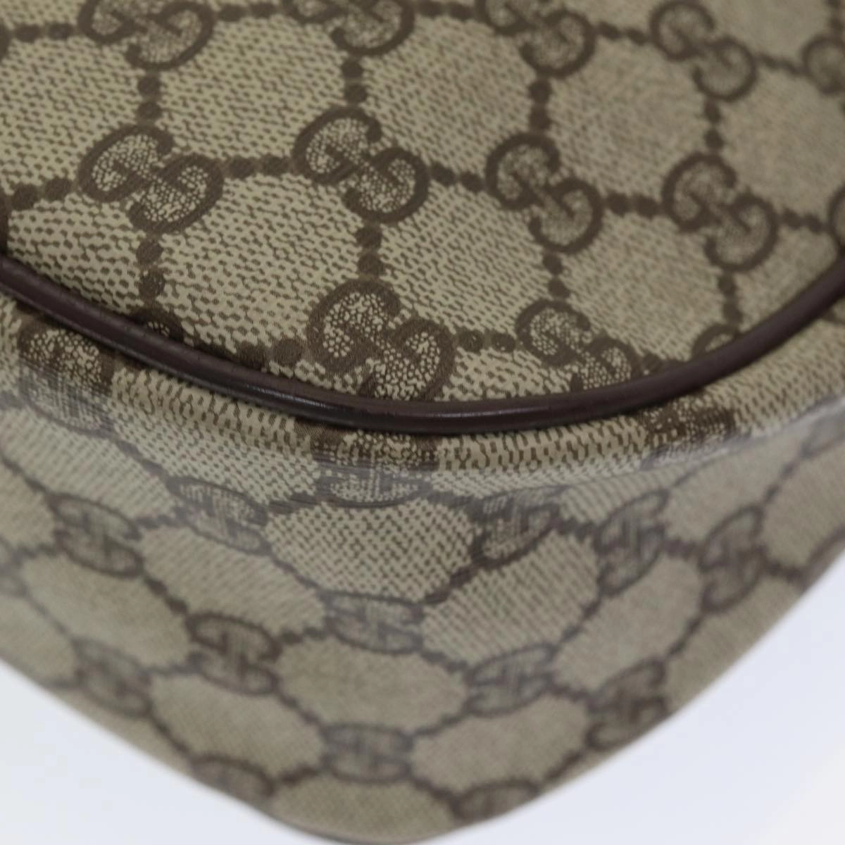 GUCCI GG Supreme Web Sherry Line Shoulder Bag PVC Beige 89 02 032  14049