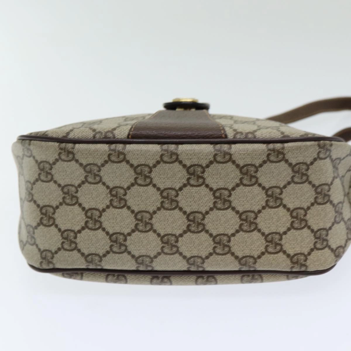 GUCCI GG Supreme Web Sherry Line Shoulder Bag PVC Beige 89 02 032  14049