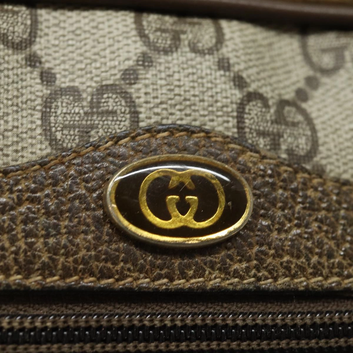GUCCI GG Supreme Web Sherry Line Shoulder Bag PVC Beige Red 32 02 004  84752