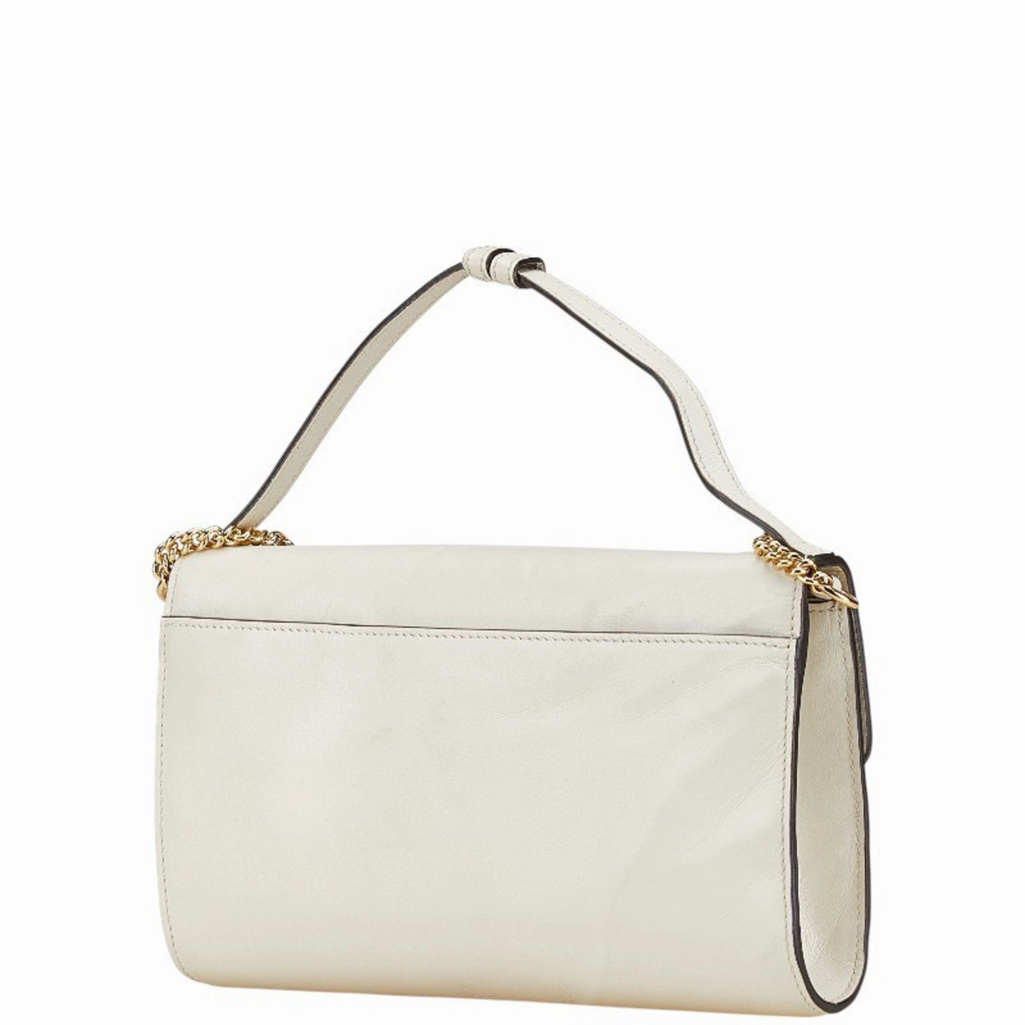 Gucci gold  Leather Handbag Shoulder Bag (Pre-Owned)