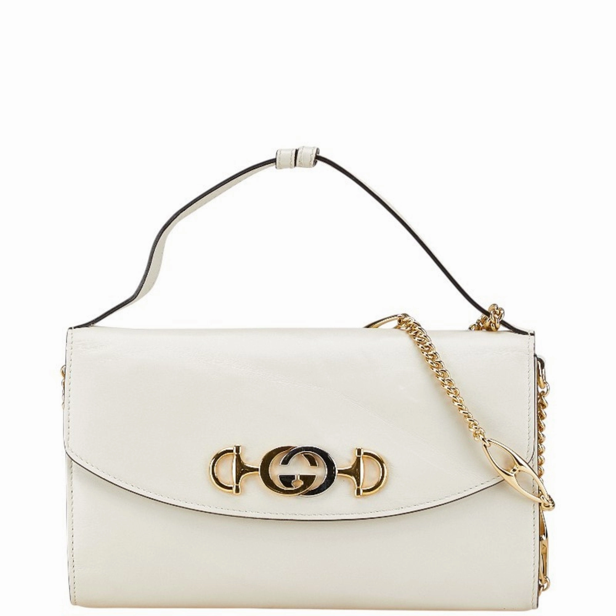 Gucci gold  Leather Handbag Shoulder Bag (Pre-Owned)