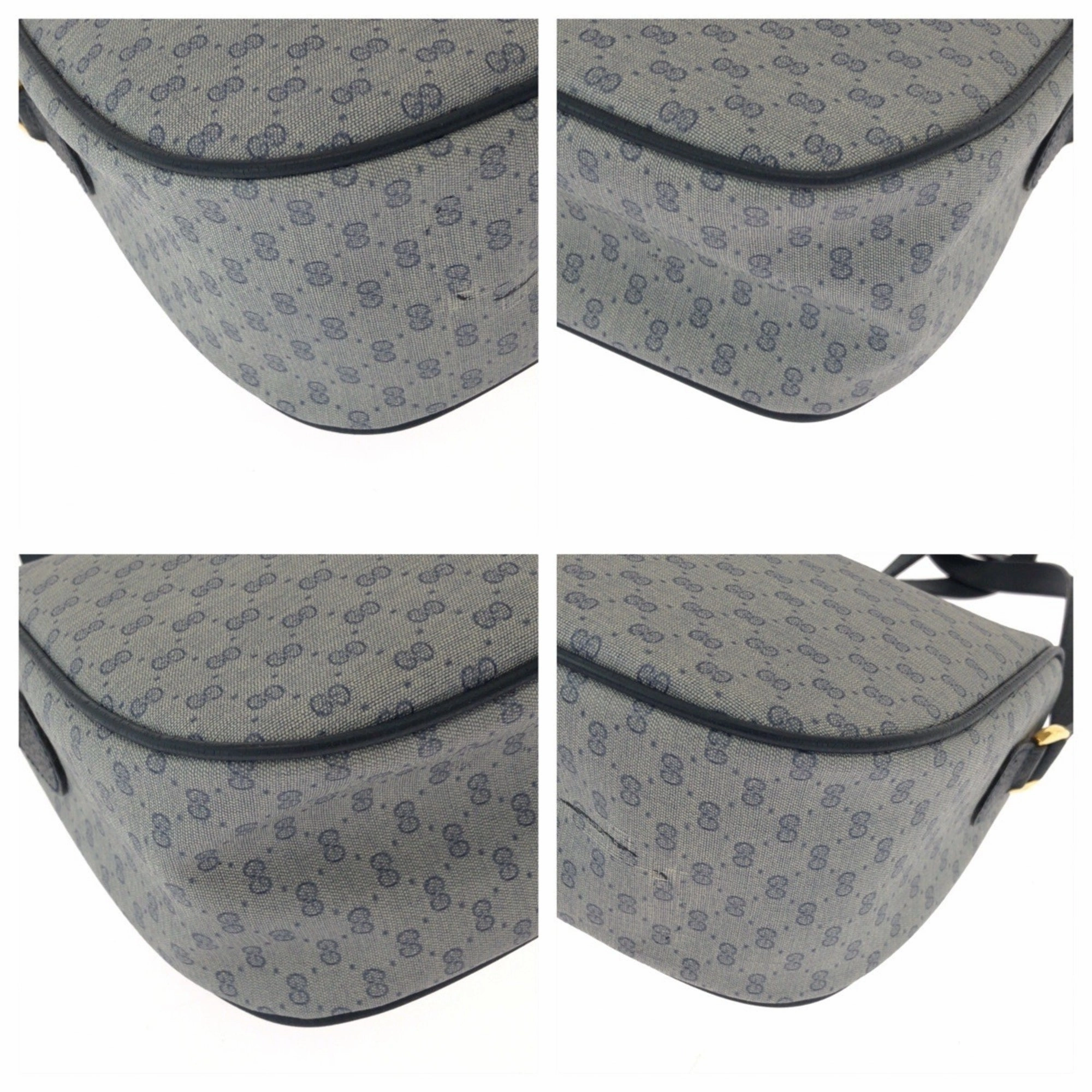 Gucci Gray Navy Gg Supreme Pochette Shoulder Bag ()
