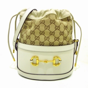 Gucci Horsebit  Canvas Shoulder Bag ()