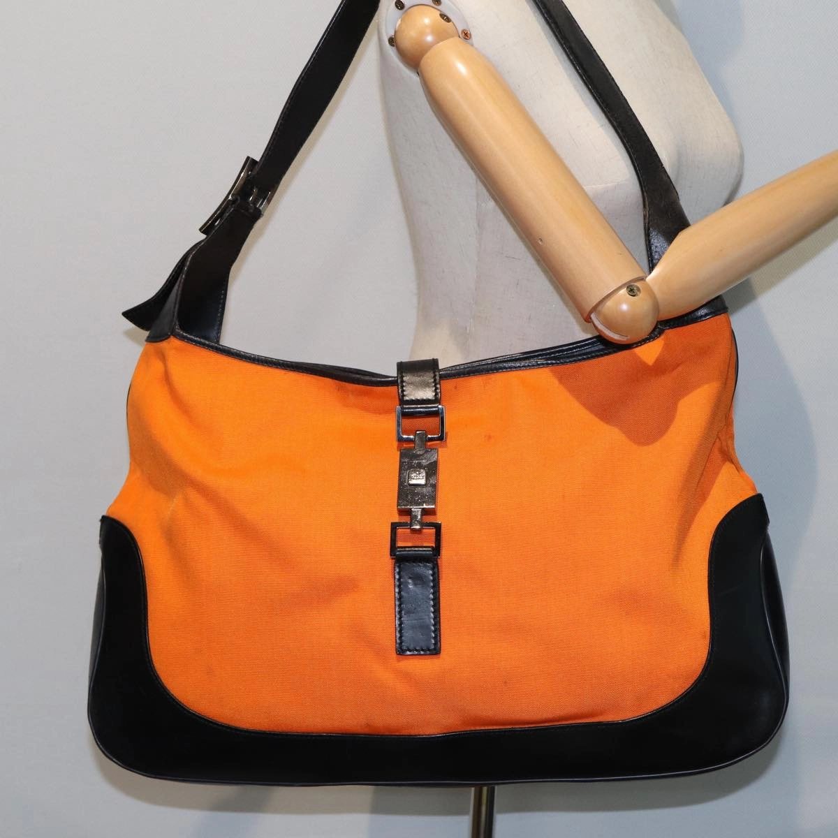 GUCCI Jackie Shoulder Bag Canvas Outlet Orange  77825