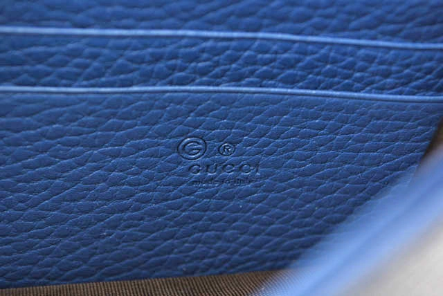 Gucci Leather Chain Shoulder Bag/Wallet/Clutch Interlocking G Blue
