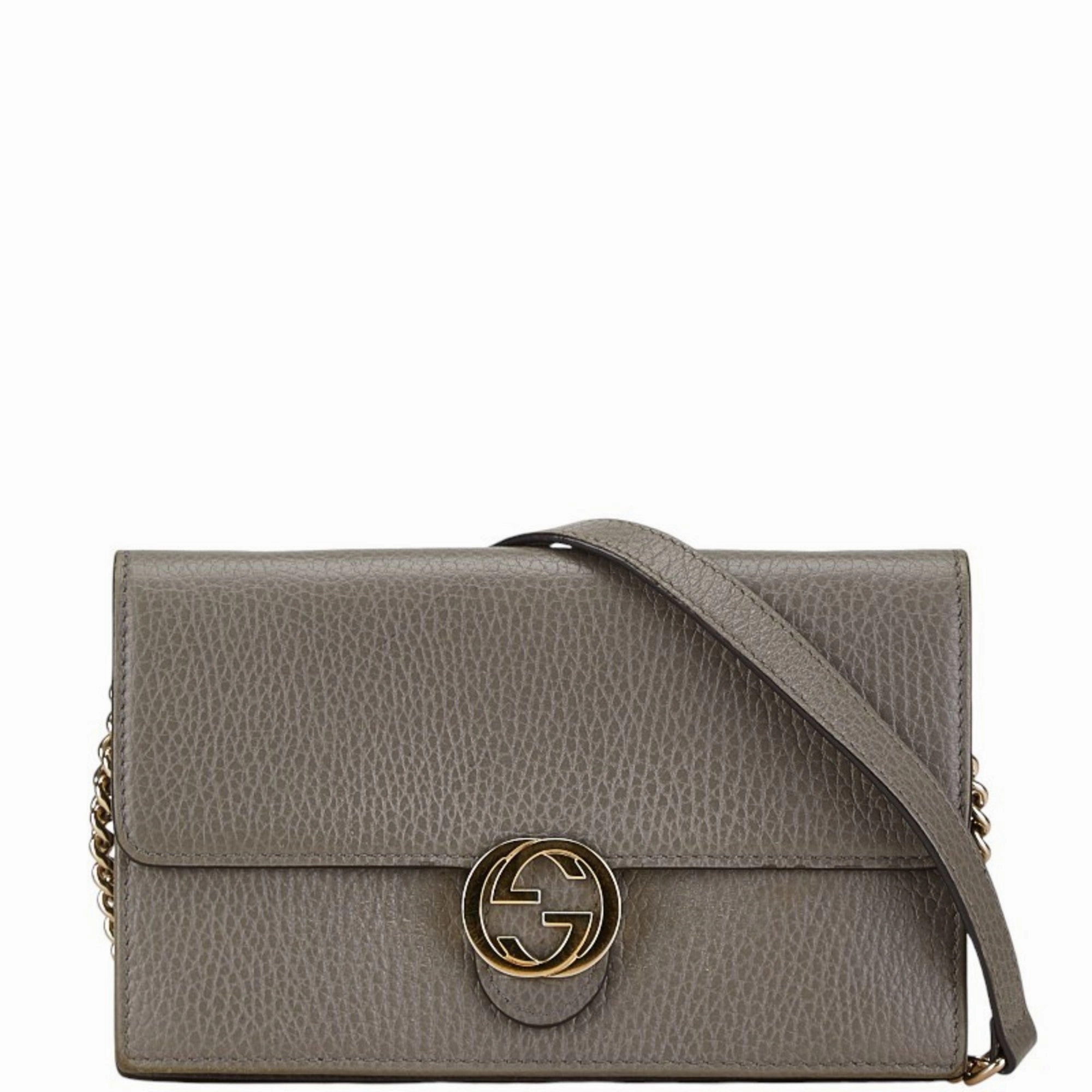 Gucci  Leather Chain/Shoulder Wallet (Pre-Owned)