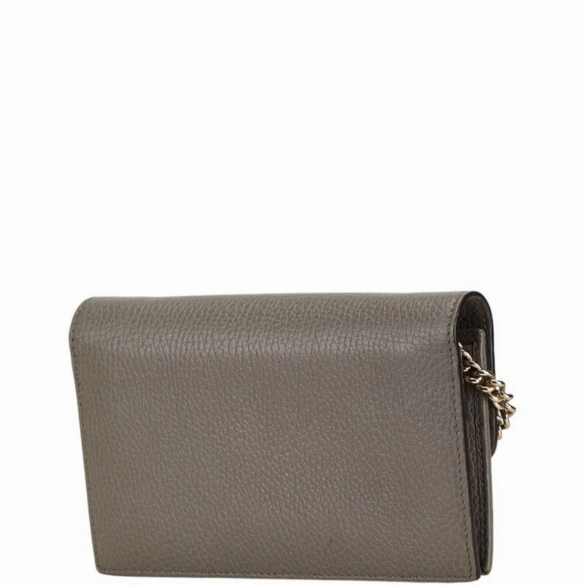Gucci  Leather Chain/Shoulder Wallet (Pre-Owned)