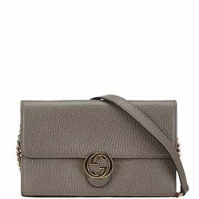 Gucci  Leather Chain/Shoulder Wallet (Pre-Owned)