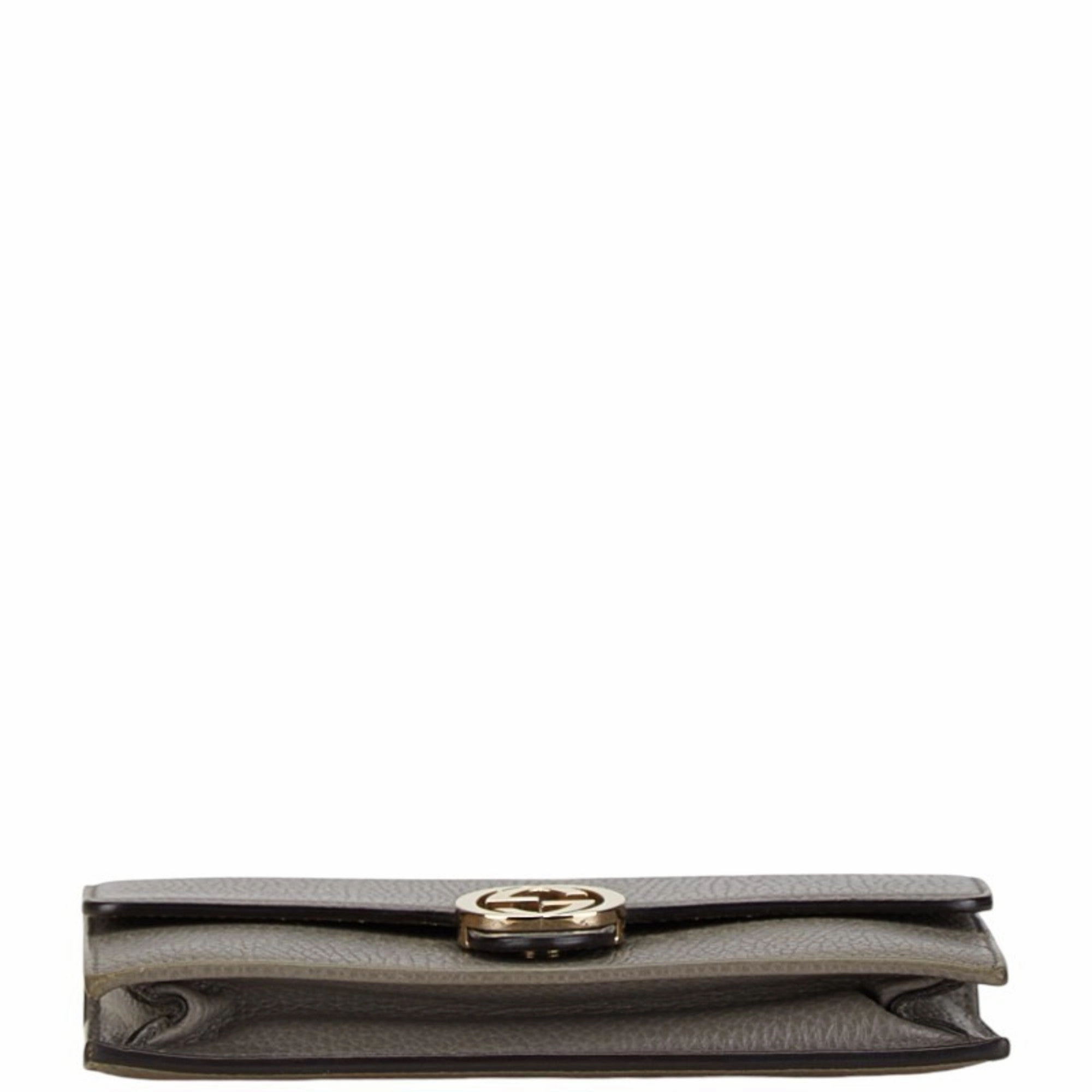 Gucci  Leather Chain/Shoulder Wallet (Pre-Owned)