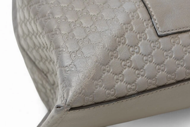 Gucci Leather Tote/Shoulder Bag Light Gray