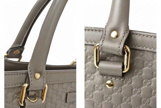 Gucci Leather Tote/Shoulder Bag Light Gray