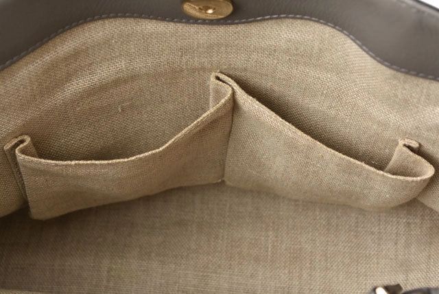 Gucci Leather Tote/Shoulder Bag Light Gray