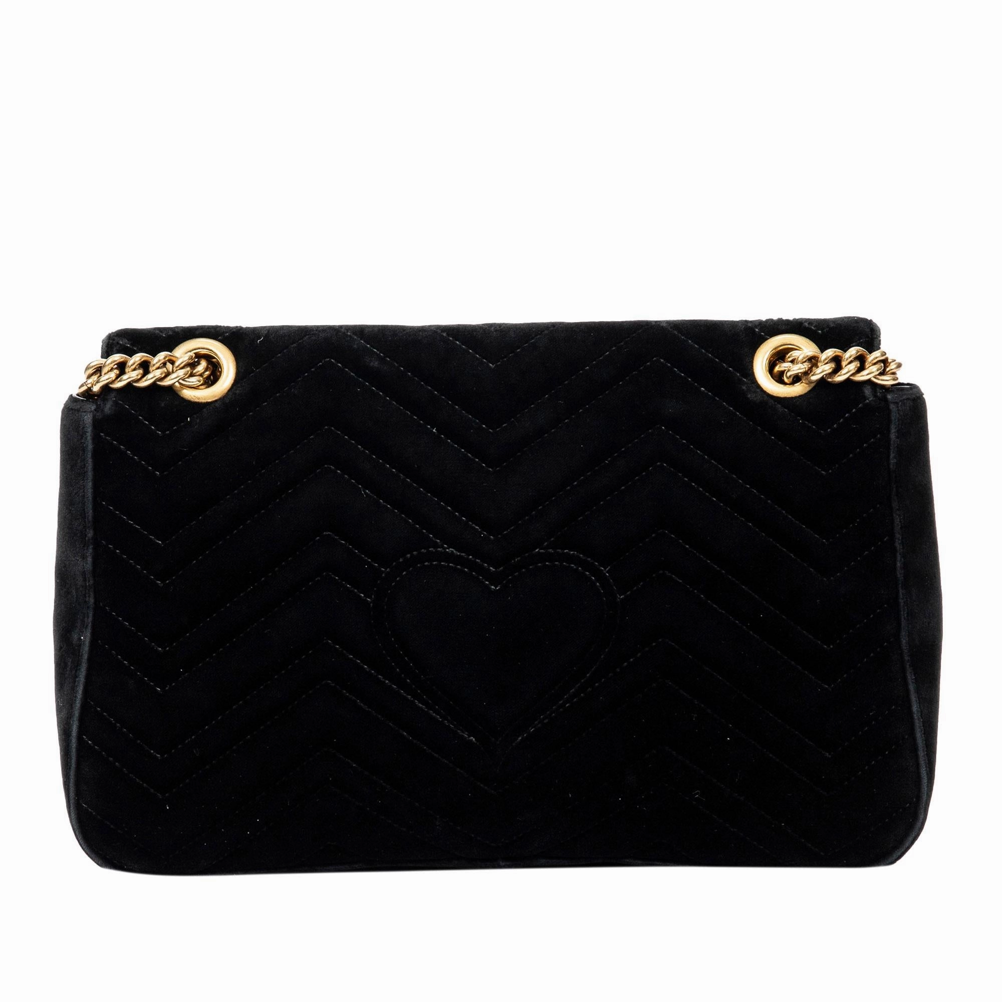 Gucci Medium GG Marmont Embroidered Matelasse Velvet Crossbody (SHG-0BOHzd)