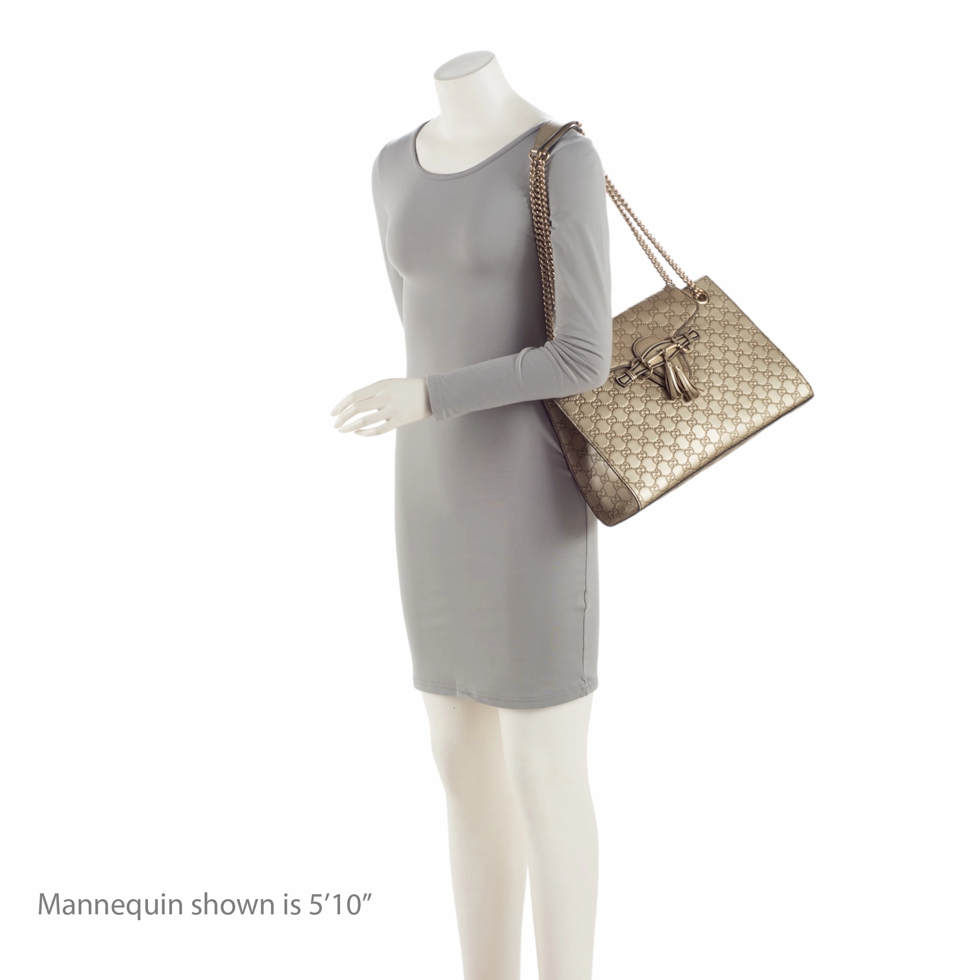 Gucci Metallic Guccissima Leather Emily Large Shoulder Bag (SHF-tKZxyz)