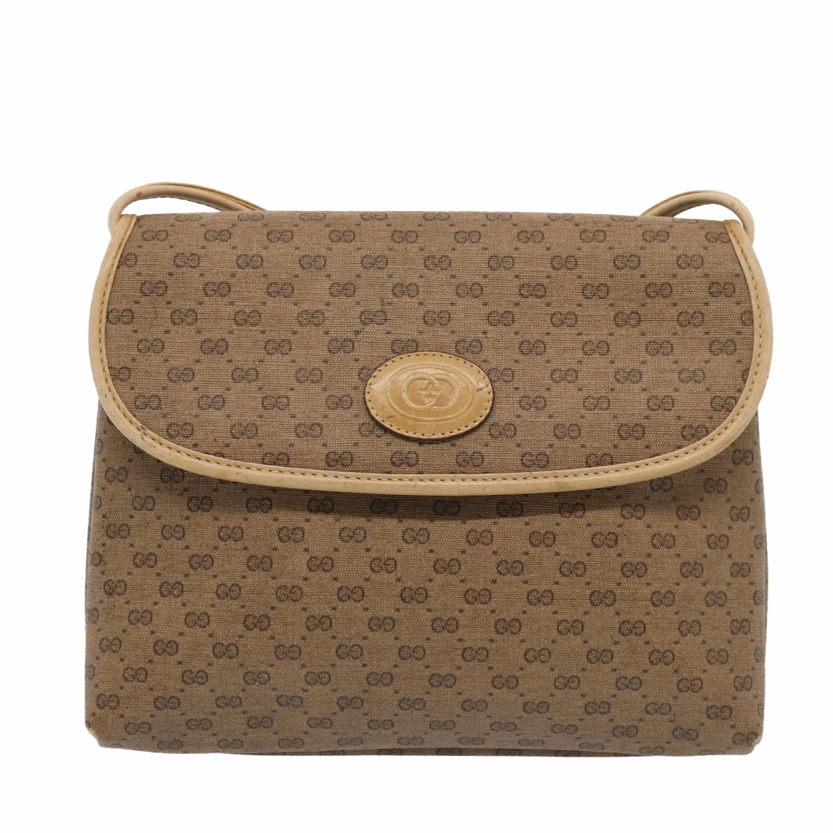 GUCCI Micro GG Supreme Shoulder Bag PVC Beige Gold 49 007 5548  87020