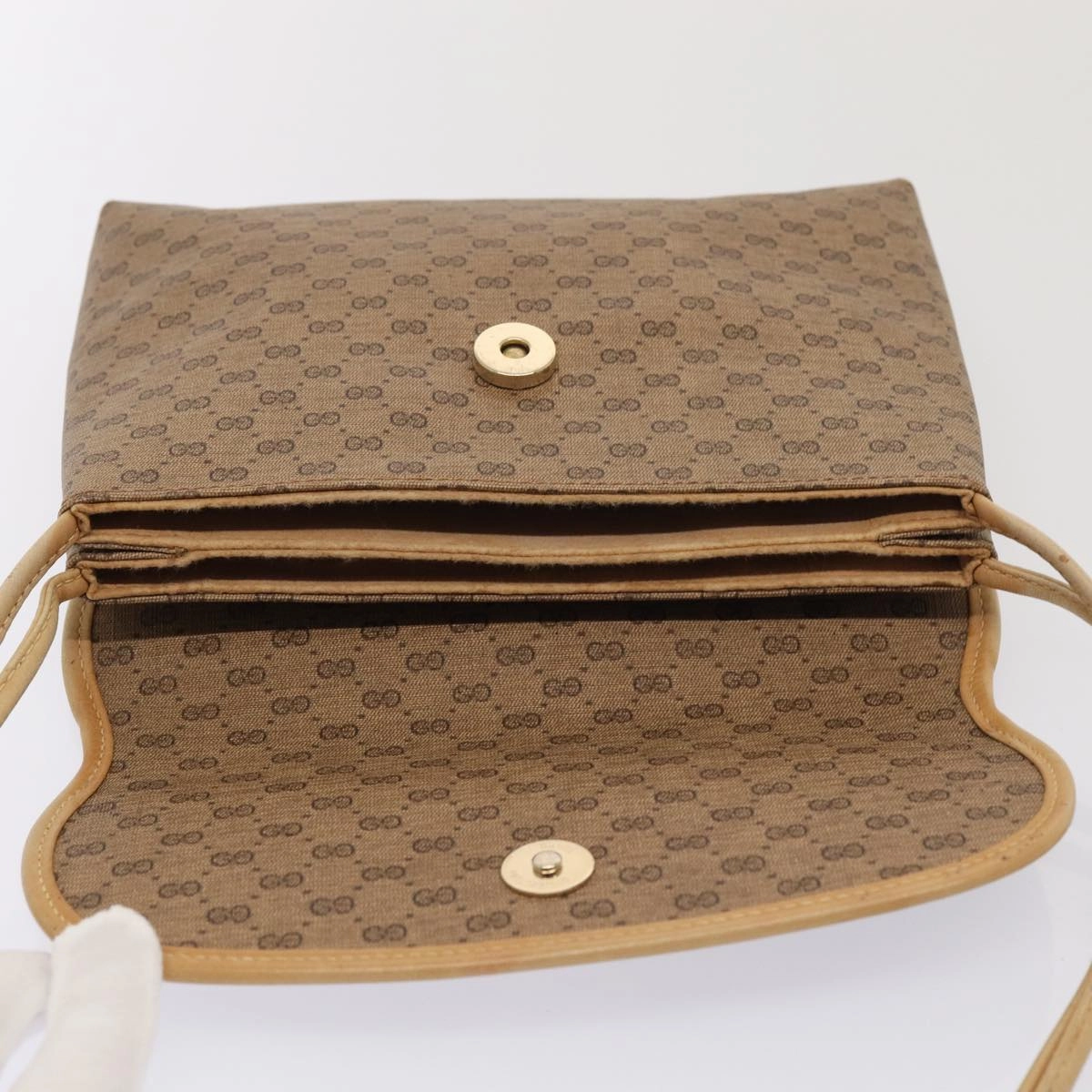 GUCCI Micro GG Supreme Shoulder Bag PVC Beige Gold 49 007 5548  87020