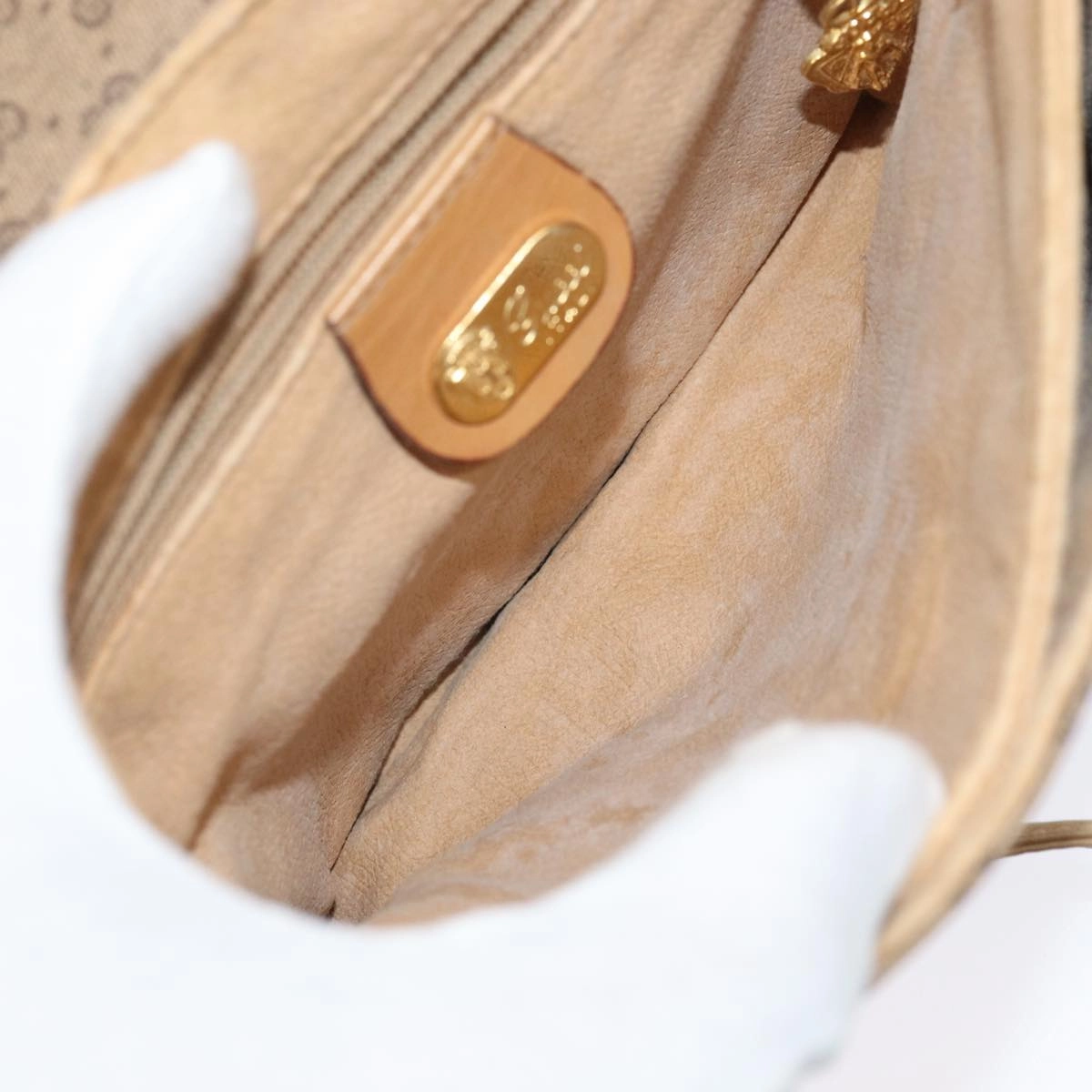 GUCCI Micro GG Supreme Shoulder Bag PVC Beige Gold 49 007 5548  87020