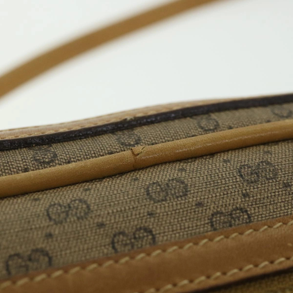 GUCCI Micro GG Supreme Shoulder Bag PVC Leather Beige 007 904 0014  bs9086