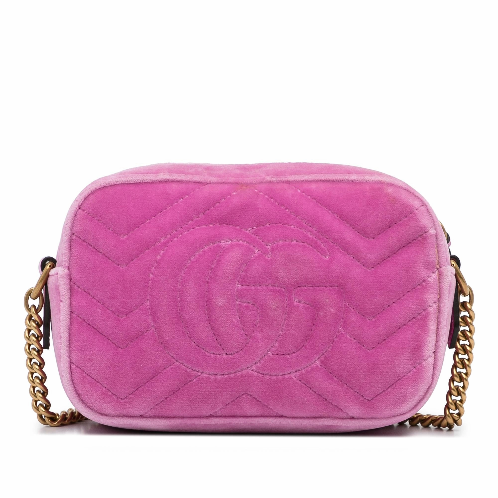 Gucci Mini GG Marmont Crystal Embellished Velvet Crossbody (SHG-A5av44)