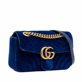 Gucci Mini GG Marmont Matelasse Velvet Crossbody (SHG-pu0QJn)