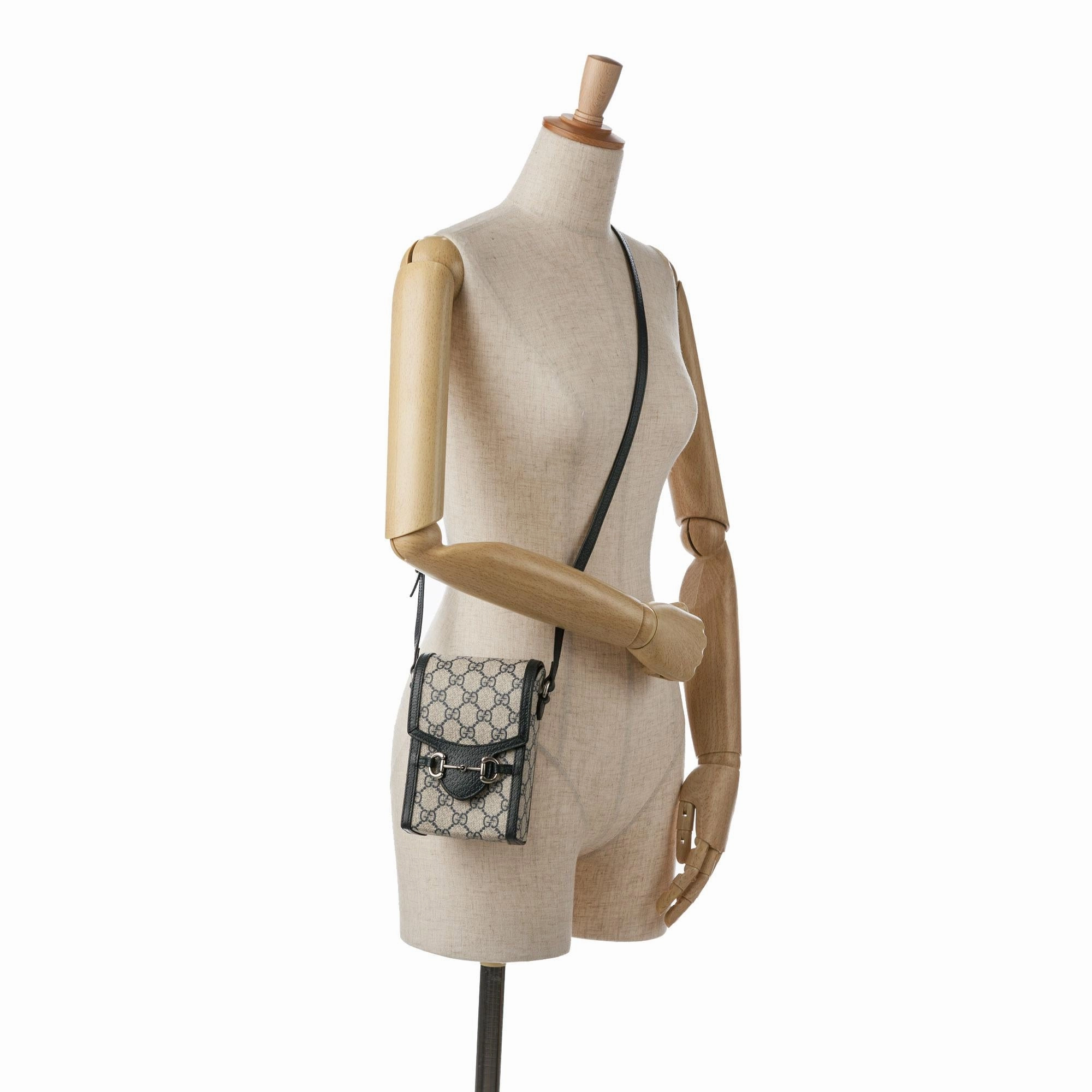 Gucci Mini GG Supreme Horsebit 1955 Crossbody Bag (SHG-SJQgQ9)