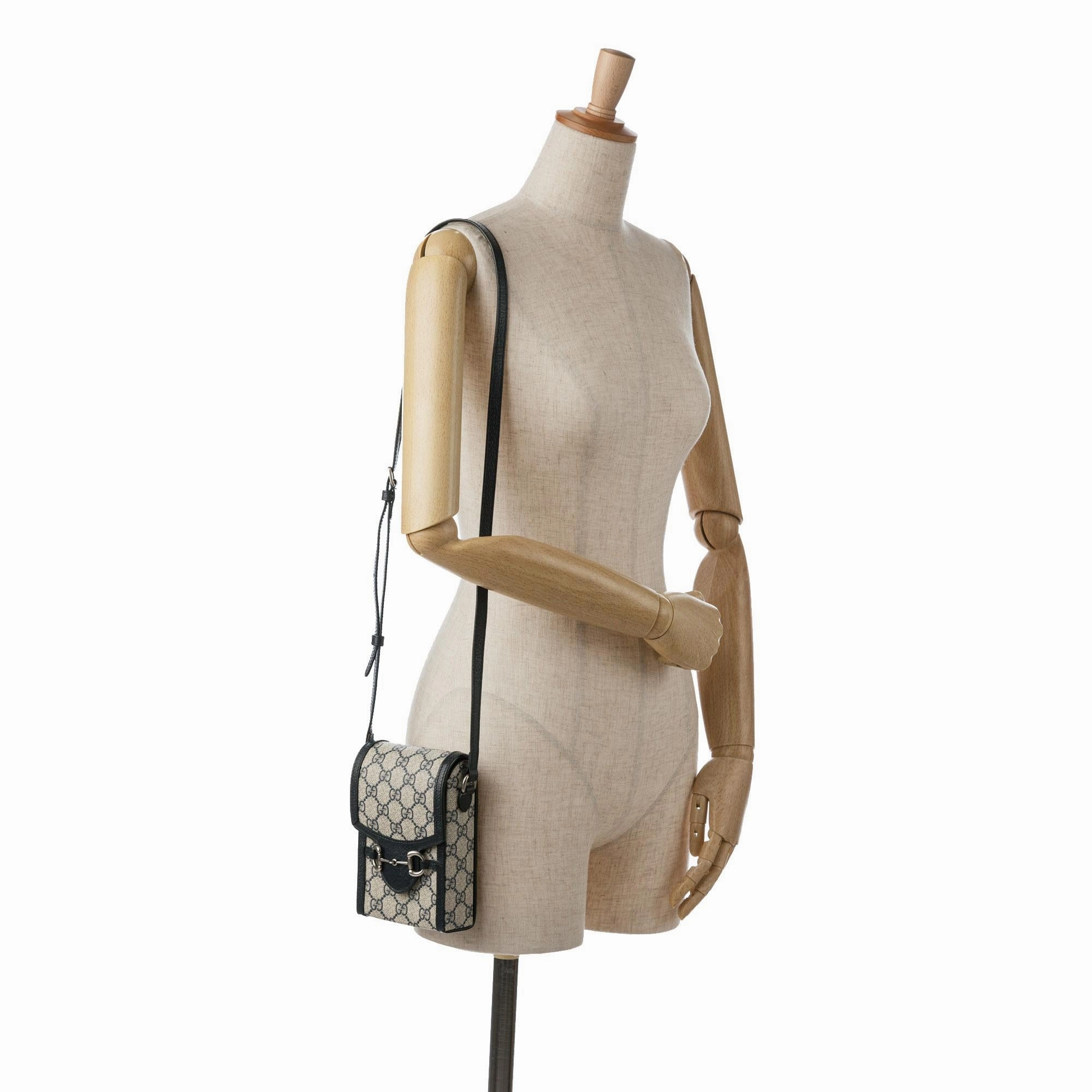 Gucci Mini GG Supreme Horsebit 1955 Crossbody Bag (SHG-SJQgQ9)