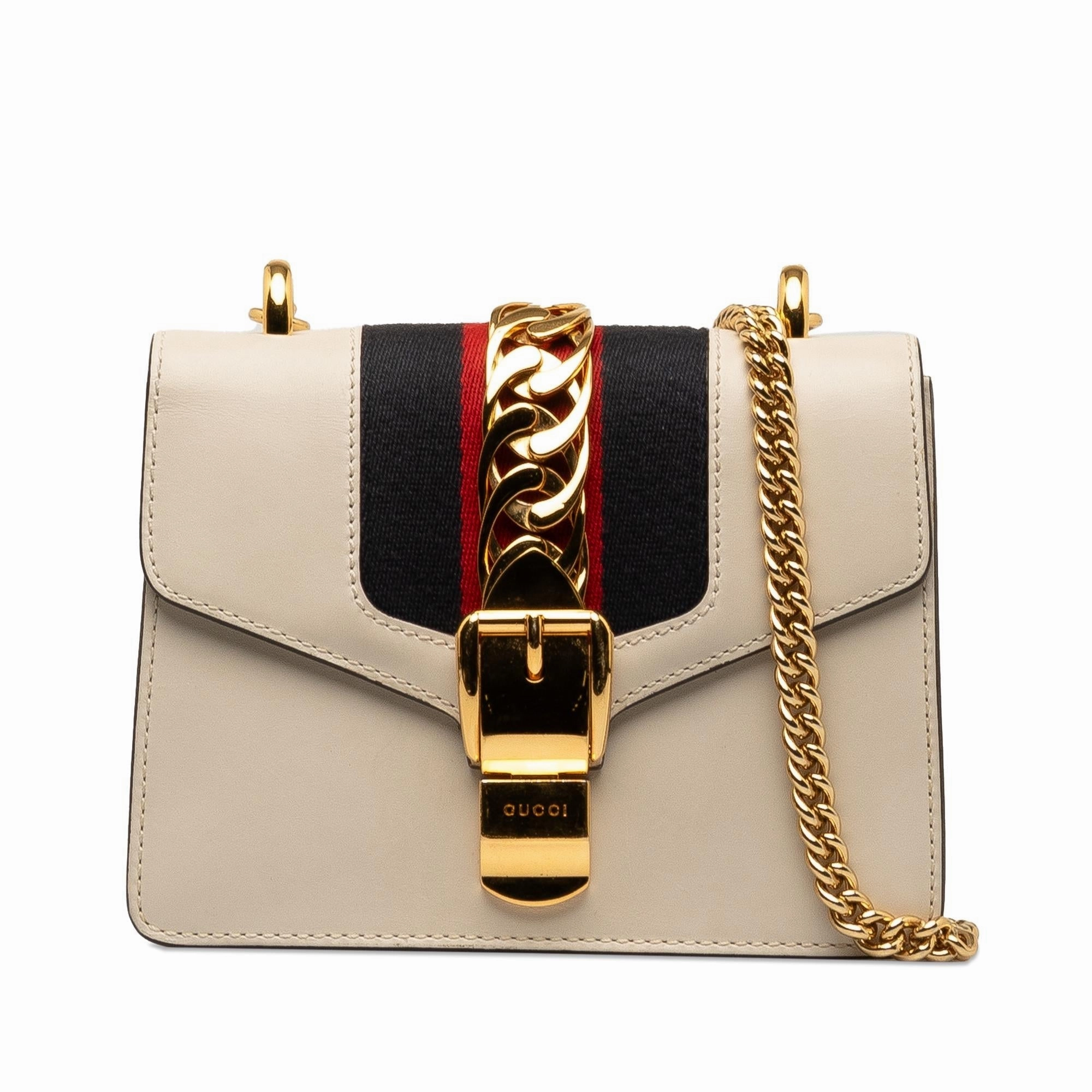 Gucci Mini Sylvie Leather Chain Crossbody Bag (SHG-1OZLSf)