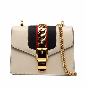 Gucci Mini Sylvie Leather Chain Crossbody Bag (SHG-1OZLSf)