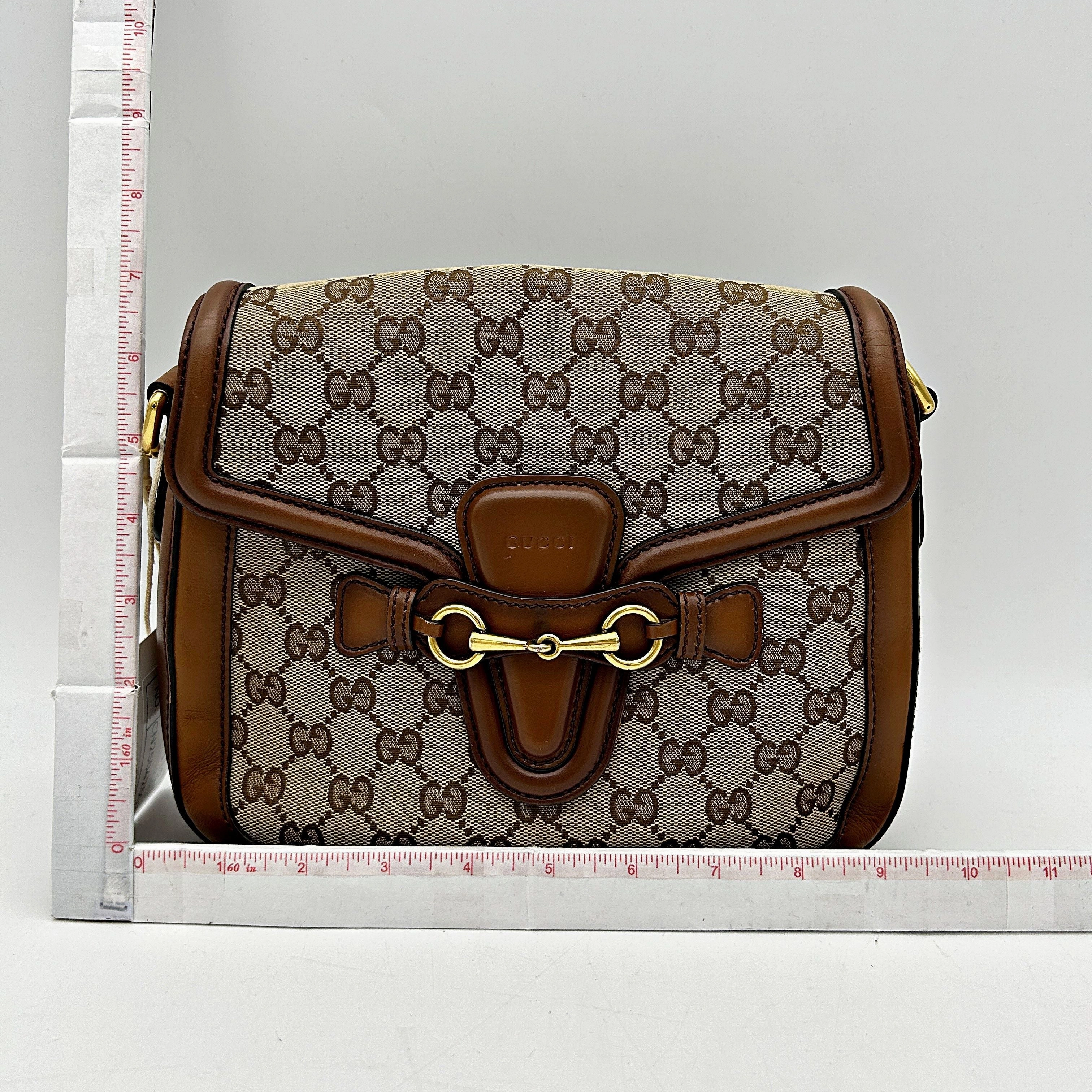 GUCCI Monogram Medium Lady Web Shoulder Bag Beige Cuir CN25042503