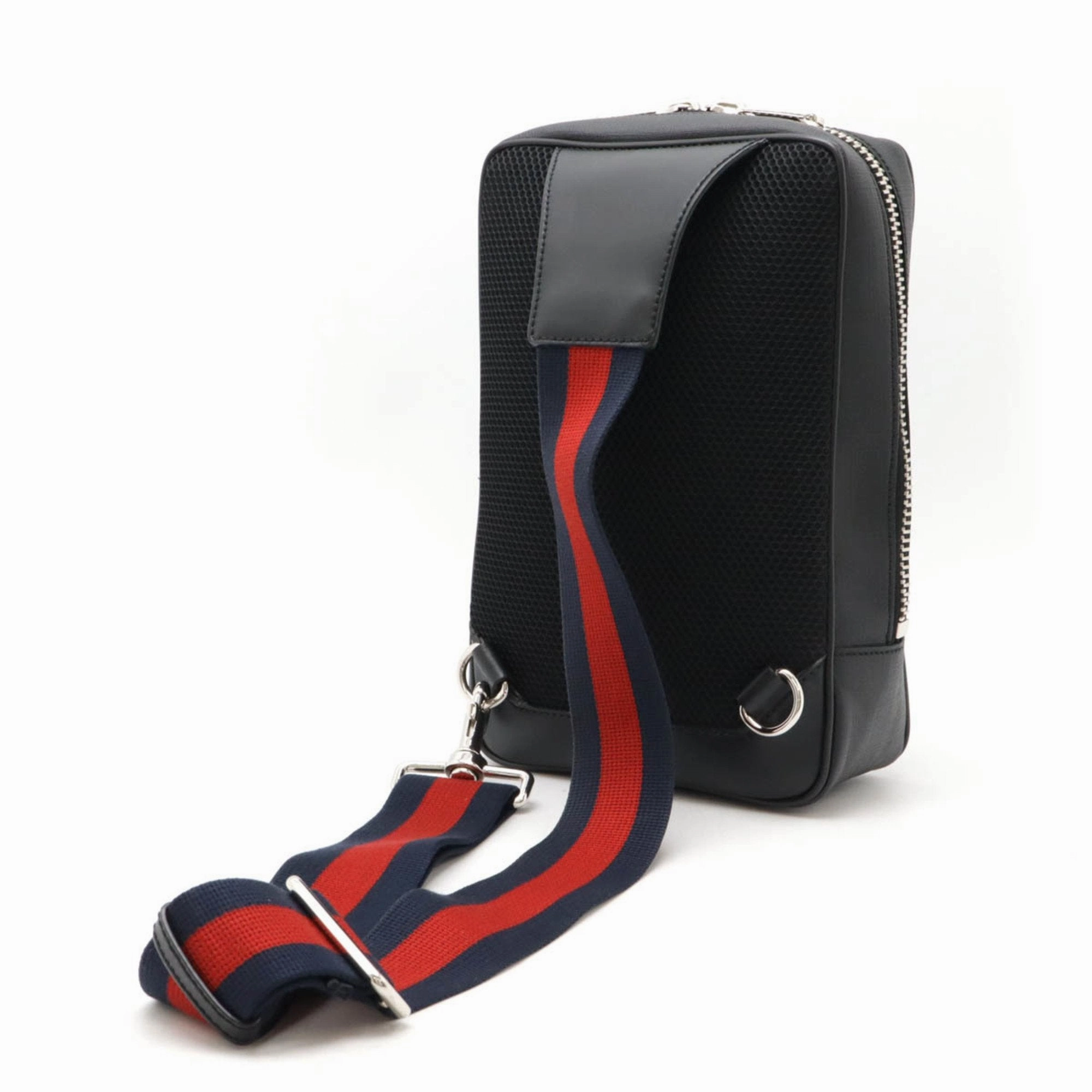 Gucci  Navy Color Gg Supreme Leather Shoulder Bag Sling Bag (Pre-Owned)