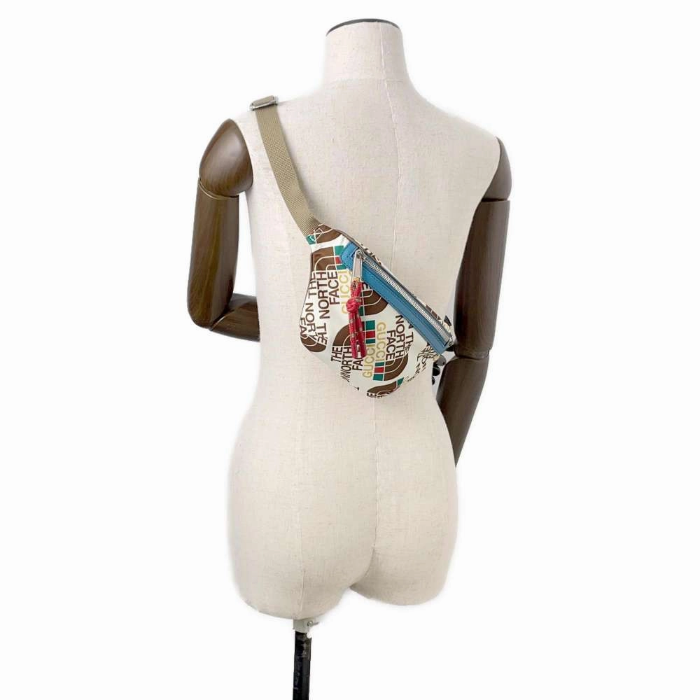 GUCCI North Face Collaboration Crossbody Bag Ivory/Brown650299 Nylon