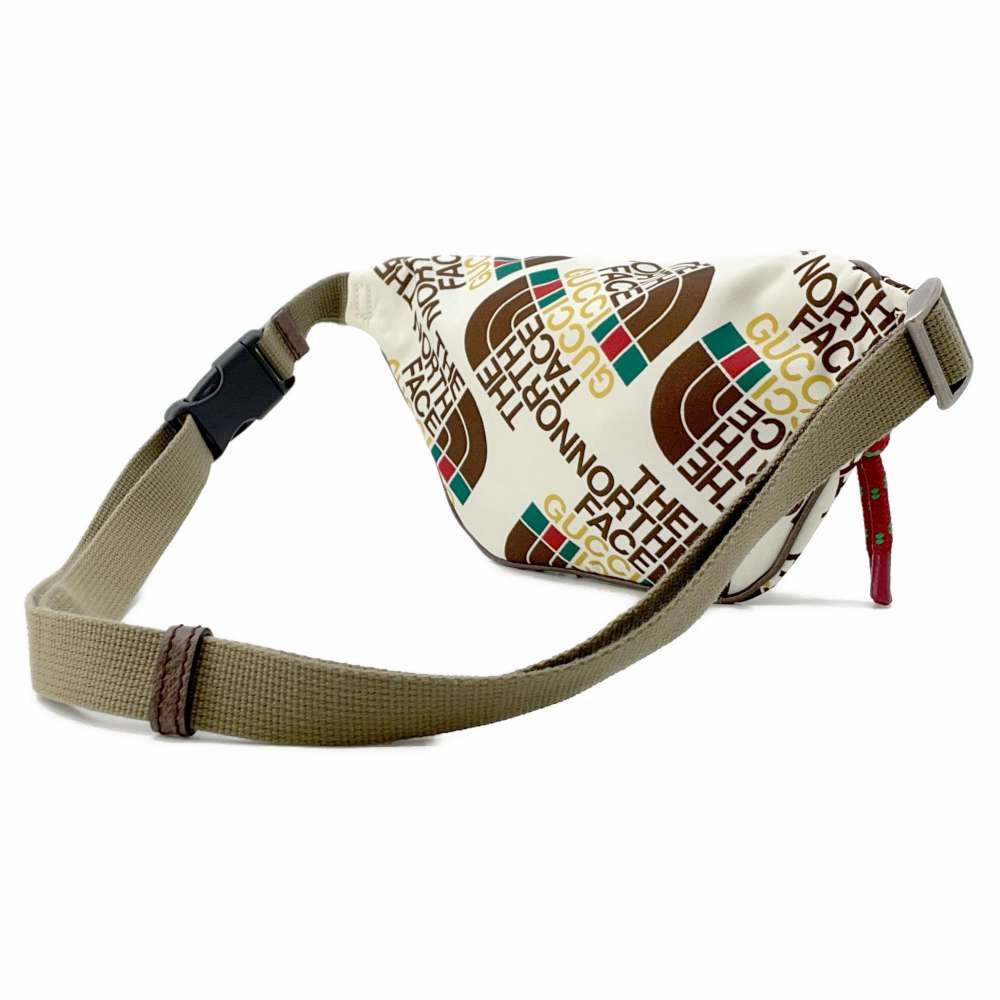 GUCCI North Face Collaboration Crossbody Bag Ivory/Brown650299 Nylon