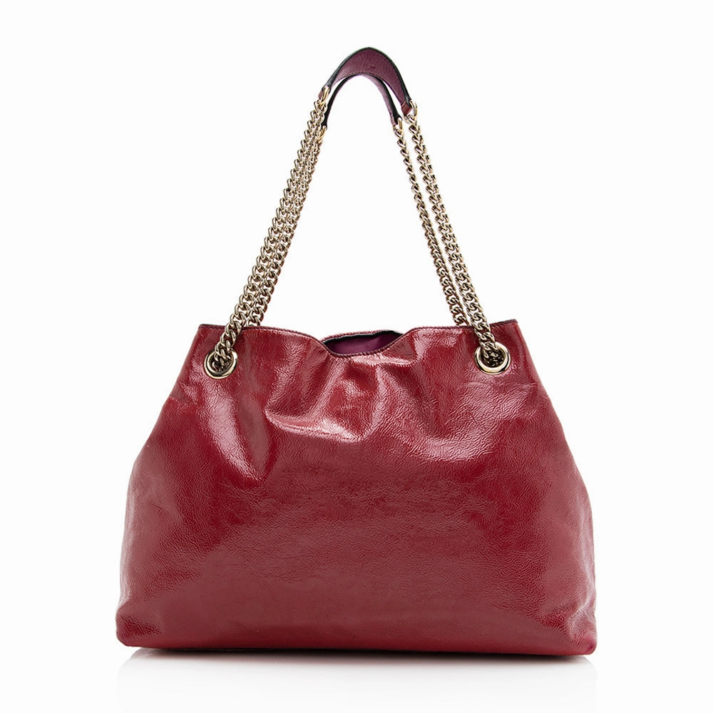 Gucci Patent Leather Soho Medium Shoulder Bag (SHF-20555)