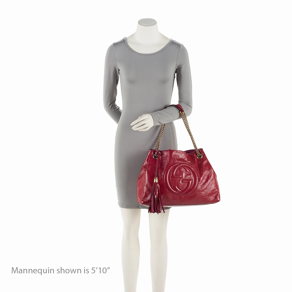 Gucci Patent Leather Soho Medium Shoulder Bag (SHF-20555)