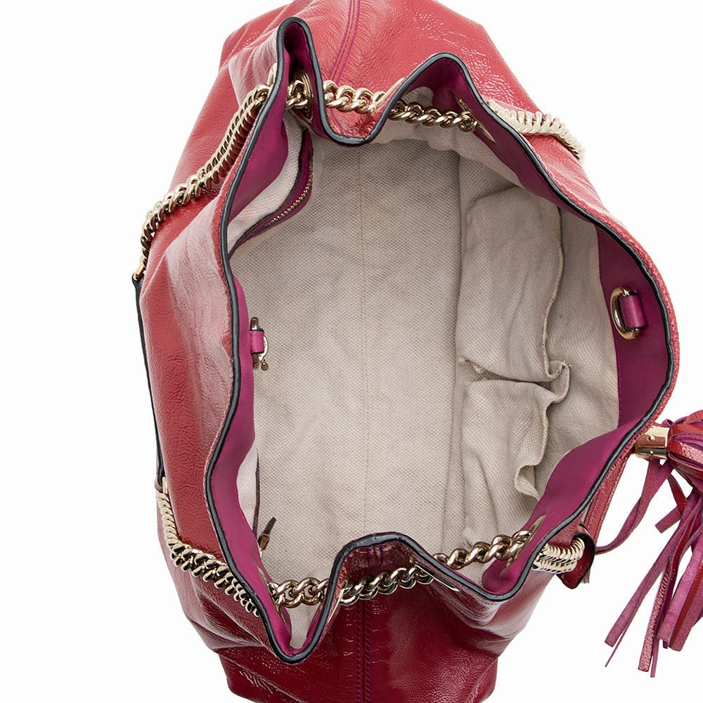 Gucci Patent Leather Soho Medium Shoulder Bag (SHF-20555)